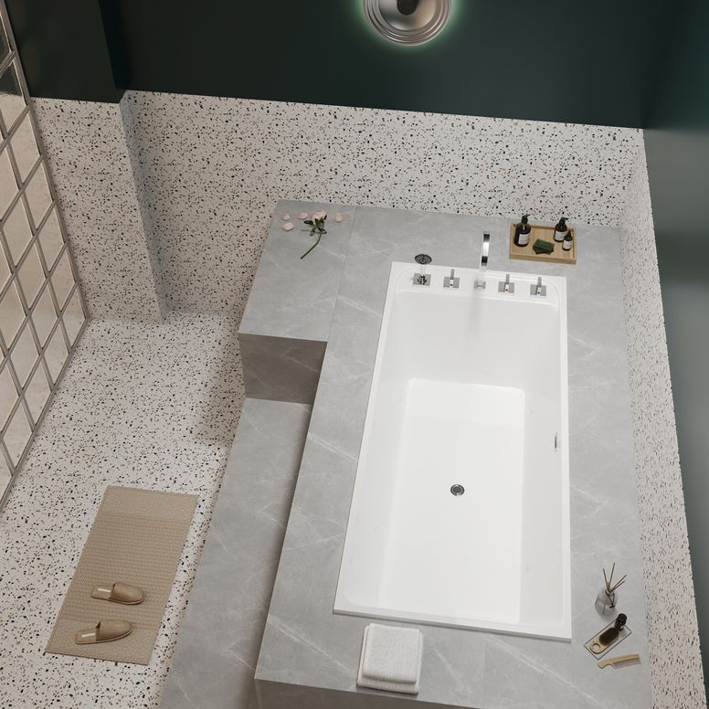 Modern Rectangle Acrylic Embedded Bathtub with Drain Bath Tub Clearhalo 'Bathroom Remodel & Bathroom Fixtures' 'Bathtubs' 'Home Improvement' 'home_improvement' 'home_improvement_bathtubs' 'Showers & Bathtubs' 1200x1200_7f71ac20-da50-4365-af91-89e975630488