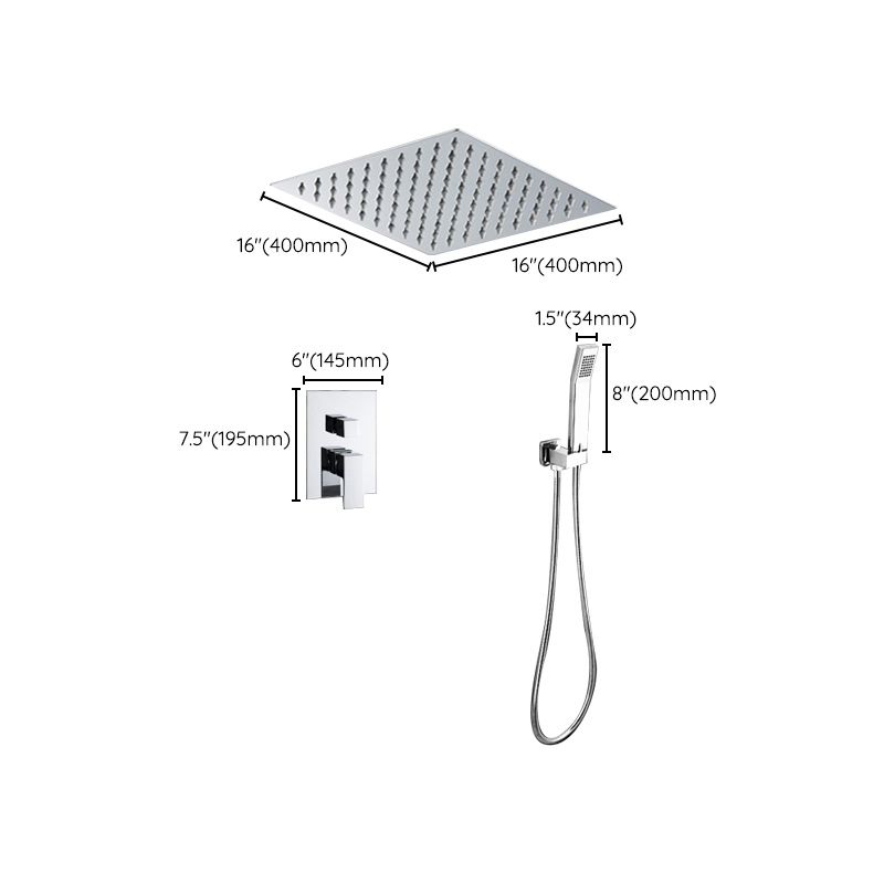 Modern Shower System Brass Adjustable Spray Pattern Ceiling Mounted Shower Combo Clearhalo 'Bathroom Remodel & Bathroom Fixtures' 'Home Improvement' 'home_improvement' 'home_improvement_shower_faucets' 'Shower Faucets & Systems' 'shower_faucets' 'Showers & Bathtubs Plumbing' 'Showers & Bathtubs' 1200x1200_7fa13197-a1b9-4ca3-a528-c1dcd9847880