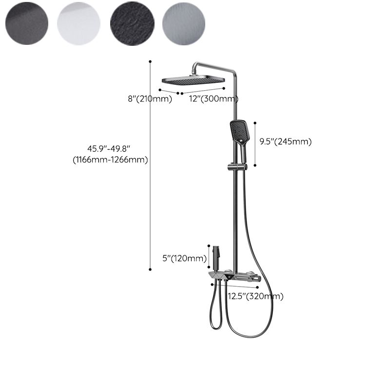 Rectangle Shower Combo Digital Display Adjustable Spray Pattern Wall Mount Shower System Clearhalo 'Bathroom Remodel & Bathroom Fixtures' 'Home Improvement' 'home_improvement' 'home_improvement_shower_faucets' 'Shower Faucets & Systems' 'shower_faucets' 'Showers & Bathtubs Plumbing' 'Showers & Bathtubs' 1200x1200_7fb238a9-a174-42ea-95a4-9d57a6cc2954