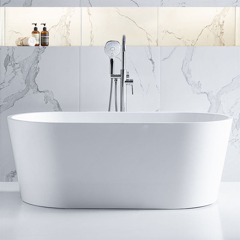 Acrylic Soaking Bathtub Antique Finish Stand Alone Oval Bath Tub Clearhalo 'Bathroom Remodel & Bathroom Fixtures' 'Bathtubs' 'Home Improvement' 'home_improvement' 'home_improvement_bathtubs' 'Showers & Bathtubs' 1200x1200_7fbb5057-8036-4fa4-a2b8-7f7ae6ee4b6f