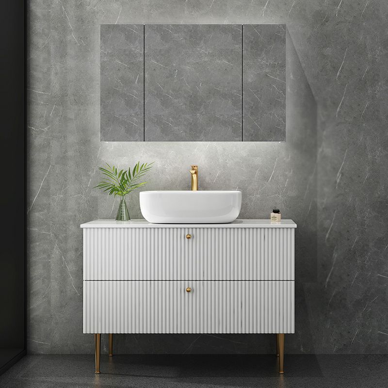 White Free-standing Standard Modern Oval Open Console with Sink Set Clearhalo 'Bathroom Remodel & Bathroom Fixtures' 'Bathroom Vanities' 'bathroom_vanities' 'Home Improvement' 'home_improvement' 'home_improvement_bathroom_vanities' 1200x1200_7fc2985c-68d4-4dba-84d9-d974613628fe