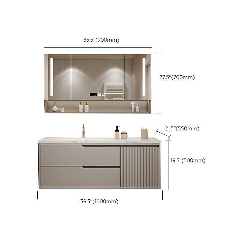 Wall Mount Mirror Included Bathroom Sink Vanity with Single Sink Clearhalo 'Bathroom Remodel & Bathroom Fixtures' 'Bathroom Vanities' 'bathroom_vanities' 'Home Improvement' 'home_improvement' 'home_improvement_bathroom_vanities' 1200x1200_7fc334df-be5d-4f59-9d90-f2945078d4b8