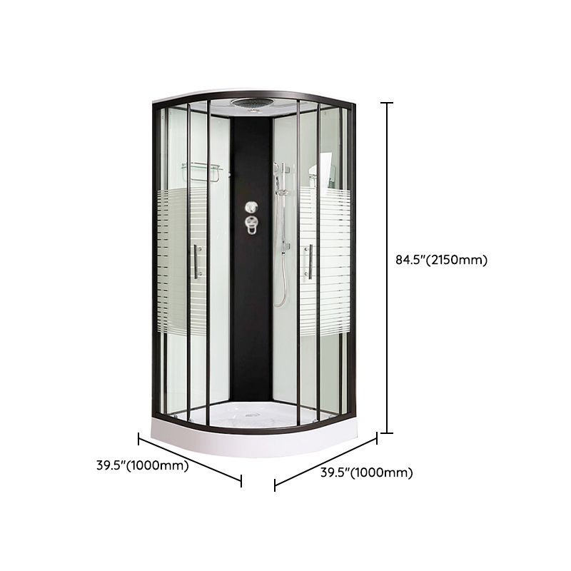 Rounded Shower Stall Double Sliding Shower Stall with Towel Bar Clearhalo 'Bathroom Remodel & Bathroom Fixtures' 'Home Improvement' 'home_improvement' 'home_improvement_shower_stalls_enclosures' 'Shower Stalls & Enclosures' 'shower_stalls_enclosures' 'Showers & Bathtubs' 1200x1200_7fc631e8-5e89-4f39-bb41-2741d0ad68f2