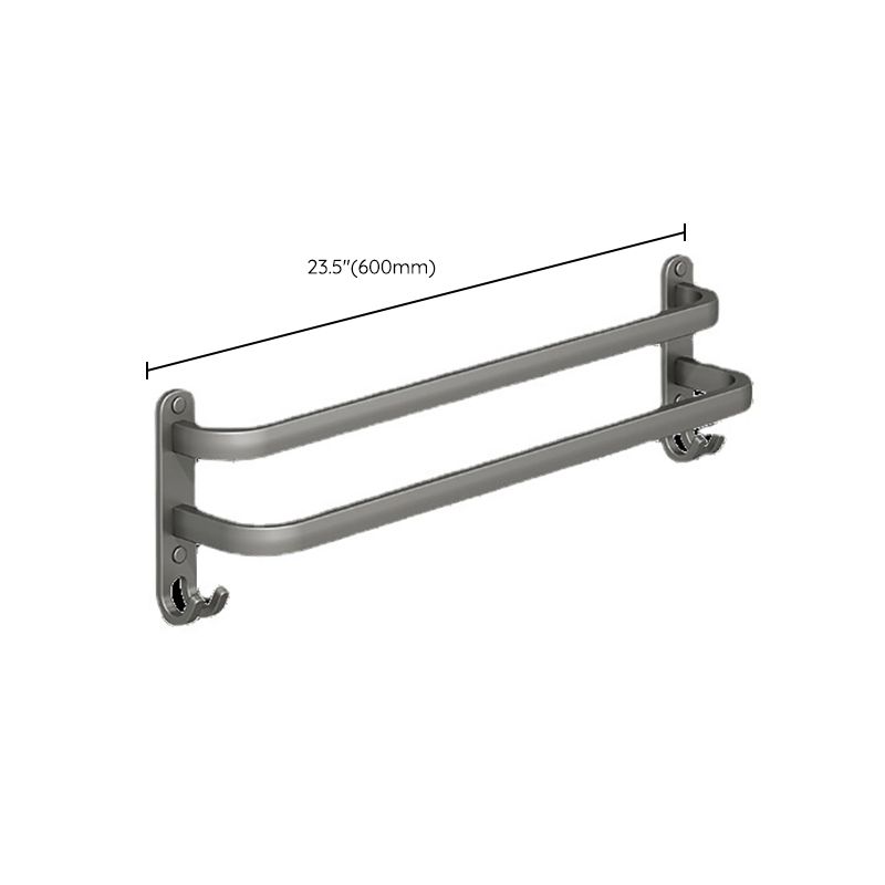 2-Piece Modern Bath Hardware Set in Aluminum Matte Gray Towel Bar Clearhalo 'Bathroom Hardware Sets' 'Bathroom Hardware' 'Bathroom Remodel & Bathroom Fixtures' 'bathroom_hardware_sets' 'Home Improvement' 'home_improvement' 'home_improvement_bathroom_hardware_sets' 1200x1200_7fcde6d4-197c-4e85-b3cf-23a77ae8d7f1