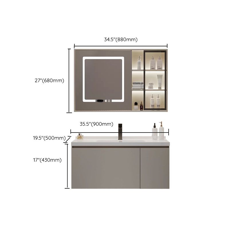 Single Sink Bathroom Vanity Set Overflow Wood Frame Wall Mounted with Drawer Clearhalo 'Bathroom Remodel & Bathroom Fixtures' 'Bathroom Vanities' 'bathroom_vanities' 'Home Improvement' 'home_improvement' 'home_improvement_bathroom_vanities' 1200x1200_7ffe4b3e-ac01-47fa-bd7c-dc676393b464