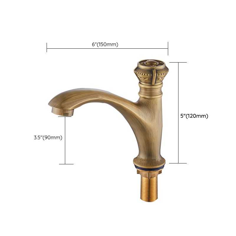 Brass Farmhouse Basin Lavatory Faucet Single Hole Faucet Knob Handle Bathroom Faucet Clearhalo 'Bathroom Remodel & Bathroom Fixtures' 'Bathroom Sink Faucets' 'Bathroom Sinks & Faucet Components' 'bathroom_sink_faucets' 'Home Improvement' 'home_improvement' 'home_improvement_bathroom_sink_faucets' 1200x1200_8013c5d9-24ce-4d97-b520-abeb796ee97f