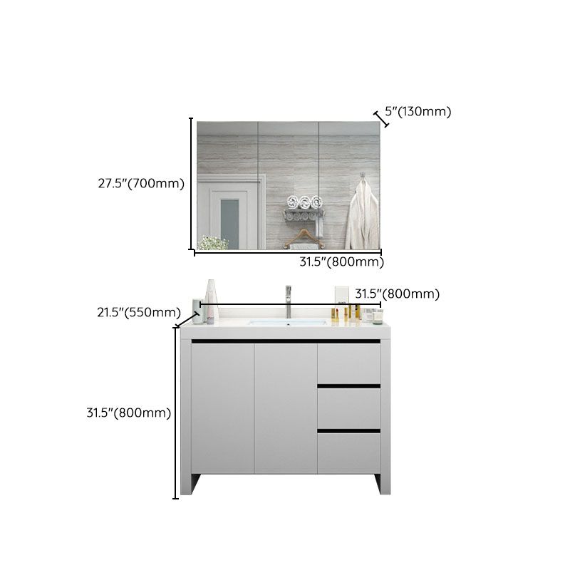 Modern White Wood Sink Vanity Faucet Included with Mirror for Bathroom Clearhalo 'Bathroom Remodel & Bathroom Fixtures' 'Bathroom Vanities' 'bathroom_vanities' 'Home Improvement' 'home_improvement' 'home_improvement_bathroom_vanities' 1200x1200_8029c8ac-58fc-4344-b022-831483754e8e