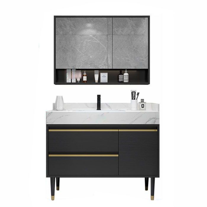 Faucet Included Freestanding Sink Vanity with Mirror Doors Drawers for Bathroom Clearhalo 'Bathroom Remodel & Bathroom Fixtures' 'Bathroom Vanities' 'bathroom_vanities' 'Home Improvement' 'home_improvement' 'home_improvement_bathroom_vanities' 1200x1200_8030490c-2821-4c07-8cef-fd8301a6db4c