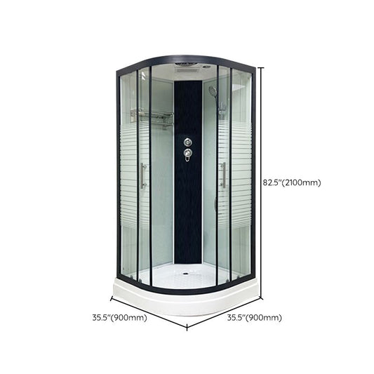 Contemporary Round Shower Stall Striped Framed Shower Stall with Ceiling Clearhalo 'Bathroom Remodel & Bathroom Fixtures' 'Home Improvement' 'home_improvement' 'home_improvement_shower_stalls_enclosures' 'Shower Stalls & Enclosures' 'shower_stalls_enclosures' 'Showers & Bathtubs' 1200x1200_804a8497-1749-4787-8e1b-825cd39f6fe8