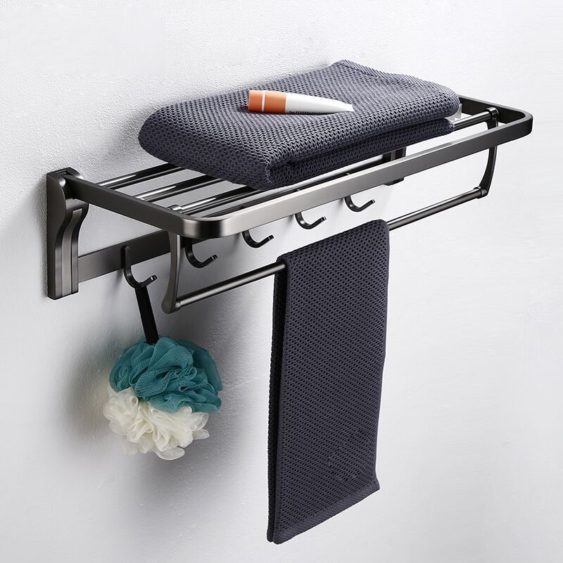 Modern Matte Gray Bathroom Accessory Set Bath Shelf/Towel Bar & Paper Holder Included Clearhalo 'Bathroom Hardware Sets' 'Bathroom Hardware' 'Bathroom Remodel & Bathroom Fixtures' 'bathroom_hardware_sets' 'Home Improvement' 'home_improvement' 'home_improvement_bathroom_hardware_sets' 1200x1200_804d6026-83aa-4b99-915d-496956411bfd