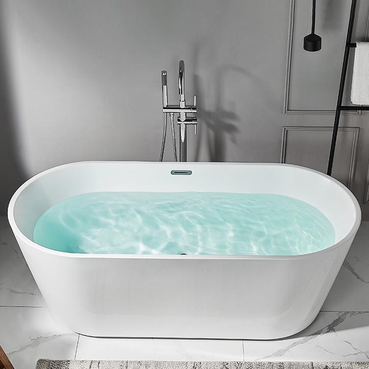 Modern Freestanding Bathtub White Acrylic Bath Tub for Home and Hotel Clearhalo 'Bathroom Remodel & Bathroom Fixtures' 'Bathtubs' 'Home Improvement' 'home_improvement' 'home_improvement_bathtubs' 'Showers & Bathtubs' 1200x1200_805b65fd-41b6-4c34-85bc-57d55c3ebc92