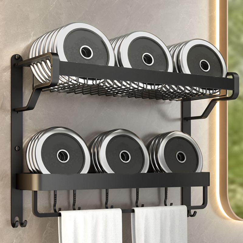 Modern Bathroom Set Matte Black Bath Shelf Towel Bar Bathroom Accessory Kit Clearhalo 'Bathroom Hardware Sets' 'Bathroom Hardware' 'Bathroom Remodel & Bathroom Fixtures' 'bathroom_hardware_sets' 'Home Improvement' 'home_improvement' 'home_improvement_bathroom_hardware_sets' 1200x1200_80709664-36f9-47c8-8702-31c7650d633d