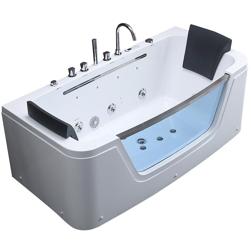 Bathroom Modern Acrylic Bath Tub Back to Wall Center Drain Tub Clearhalo 'Bathroom Remodel & Bathroom Fixtures' 'Bathtubs' 'Home Improvement' 'home_improvement' 'home_improvement_bathtubs' 'Showers & Bathtubs' 1200x1200_8087655d-ce51-45d5-ac08-07ab1153b377