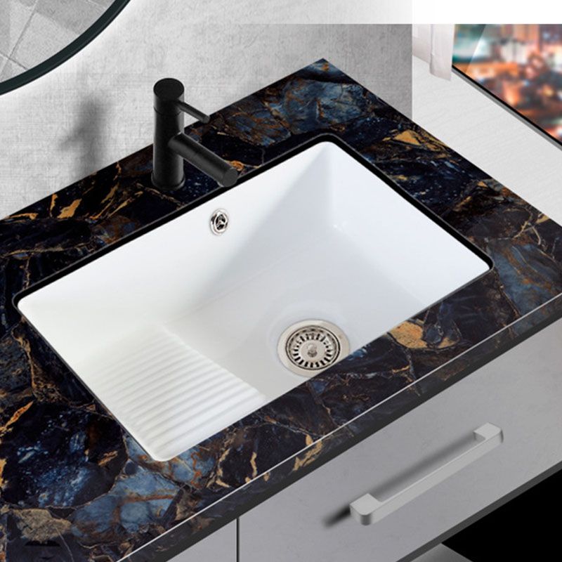 Modern Bathroom Sink Porcelain Bathroom Sink with Rectangular Shape(Not Included Faucets) Clearhalo 'Bathroom Remodel & Bathroom Fixtures' 'Bathroom Sinks & Faucet Components' 'Bathroom Sinks' 'bathroom_sink' 'Home Improvement' 'home_improvement' 'home_improvement_bathroom_sink' 1200x1200_80a1ceae-ba97-4040-9b80-b2305b117e74