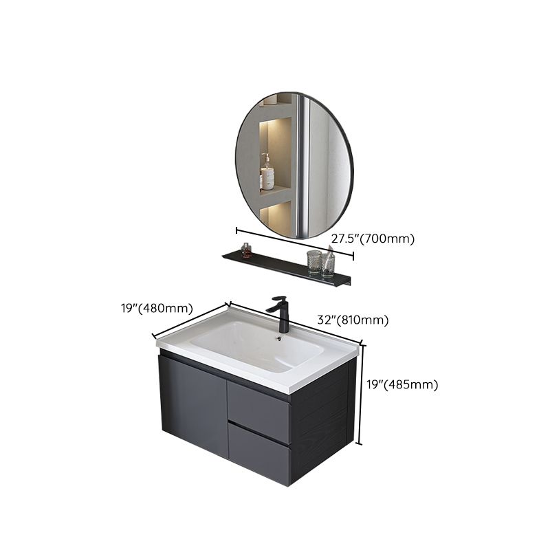 Wall Mount Bathroom Vanity Modern Gray Metal Frame Single Sink Vanity Set Clearhalo 'Bathroom Remodel & Bathroom Fixtures' 'Bathroom Vanities' 'bathroom_vanities' 'Home Improvement' 'home_improvement' 'home_improvement_bathroom_vanities' 1200x1200_80ac85fa-7342-4335-b55e-d4cf0a6d58f7