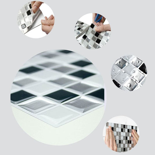 Square Peel & Stick Mosaic Tile Plastic Grid Peel & Stick Mosaic Tile Clearhalo 'Flooring 'Home Improvement' 'home_improvement' 'home_improvement_peel_stick_blacksplash' 'Peel & Stick Backsplash Tile' 'peel_stick_blacksplash' 'Walls & Ceilings' Walls and Ceiling' 1200x1200_81156583-5f8c-4ee7-905b-263471198b9a