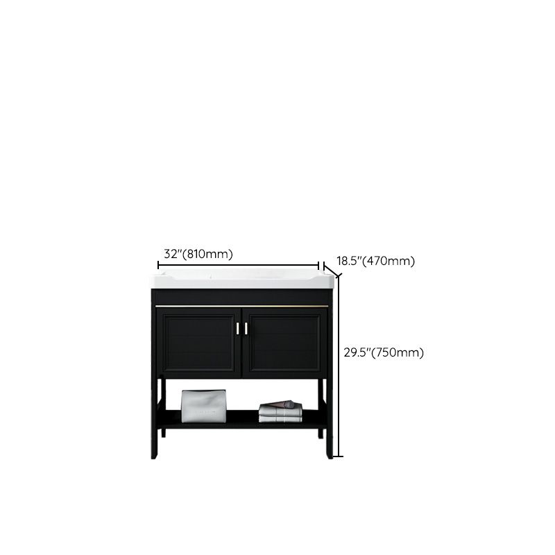 Glam Single Bath Vanity Black Rectangular Freestanding Sink Vanity Clearhalo 'Bathroom Remodel & Bathroom Fixtures' 'Bathroom Vanities' 'bathroom_vanities' 'Home Improvement' 'home_improvement' 'home_improvement_bathroom_vanities' 1200x1200_8132fceb-4c51-41df-a607-76ed64404d70