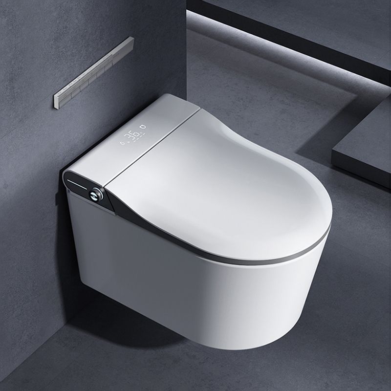 Contemporary Wall Mounted Bidet Elongated White Foot Sensor Ceramic Heated Seat Clearhalo 'Bathroom Remodel & Bathroom Fixtures' 'Bidets' 'Home Improvement' 'home_improvement' 'home_improvement_bidets' 'Toilets & Bidets' 1200x1200_8140d45f-fd11-4d61-96fe-3c48065efd64