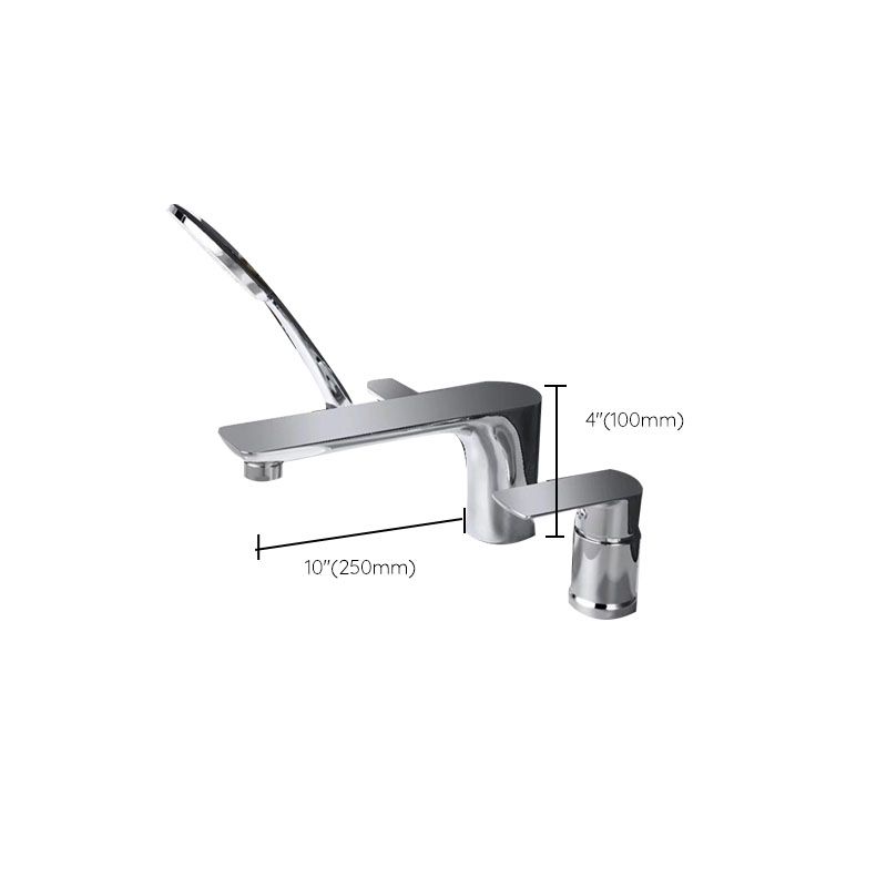 Deck Mounted Tub Filler Copper Lever Handle Low Arc Handshower Tub Filler Clearhalo 'Bathroom Remodel & Bathroom Fixtures' 'Bathtub Faucets' 'bathtub_faucets' 'Home Improvement' 'home_improvement' 'home_improvement_bathtub_faucets' 1200x1200_81444501-5511-410e-a2d7-611f1004c6a8