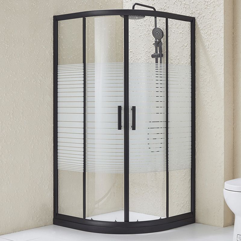 Tempered Shower Bath Door Double Sliding Shower Doors in Black Clearhalo 'Bathroom Remodel & Bathroom Fixtures' 'Home Improvement' 'home_improvement' 'home_improvement_shower_tub_doors' 'Shower and Tub Doors' 'shower_tub_doors' 'Showers & Bathtubs' 1200x1200_81710527-38e9-43ec-8084-558b7d5fcc56