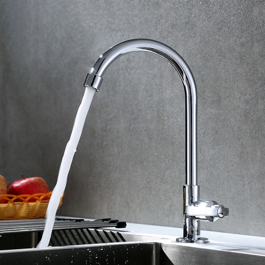 Contemporary Single Handle Faucet Standard Kitchen Faucet Pull down 1-Hold Water Filler Clearhalo 'Home Improvement' 'home_improvement' 'home_improvement_kitchen_faucets' 'Kitchen Faucets' 'Kitchen Remodel & Kitchen Fixtures' 'Kitchen Sinks & Faucet Components' 'kitchen_faucets' 1200x1200_81770404-058e-42a7-b1a6-4f35a55b6106