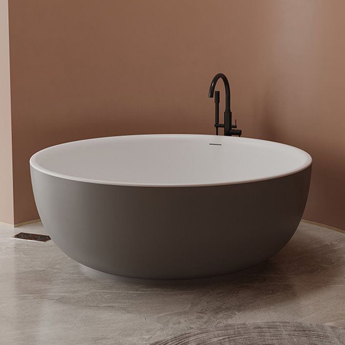 Round Antique Finish Soaking Bath Stand Alone Modern Bath Tub Clearhalo 'Bathroom Remodel & Bathroom Fixtures' 'Bathtubs' 'Home Improvement' 'home_improvement' 'home_improvement_bathtubs' 'Showers & Bathtubs' 1200x1200_817df253-6378-4a35-a37f-97f9f77be934