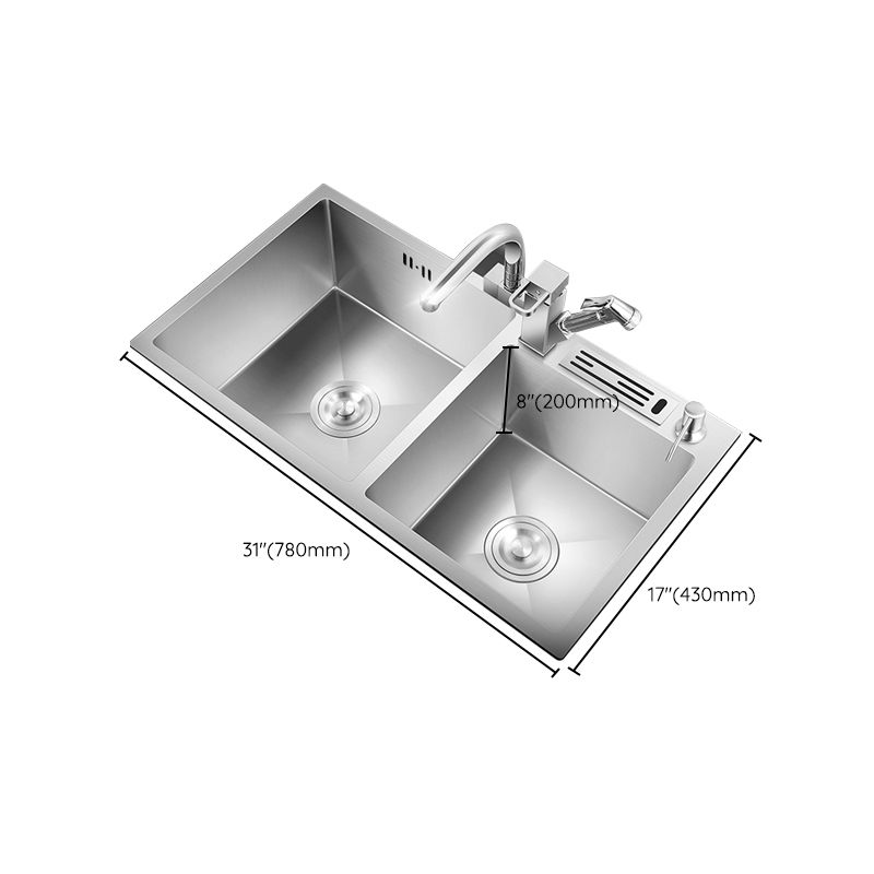 Classic Kitchen Sink Stainless Steel Corrosion Resistant Kitchen Sink with Basket Strainer Clearhalo 'Home Improvement' 'home_improvement' 'home_improvement_kitchen_sinks' 'Kitchen Remodel & Kitchen Fixtures' 'Kitchen Sinks & Faucet Components' 'Kitchen Sinks' 'kitchen_sinks' 1200x1200_81996b9b-a228-4f34-ba5c-e833984e1d2b