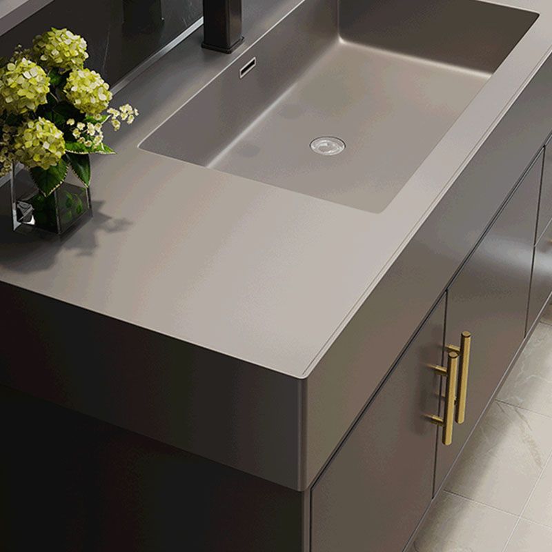 Grey Wall Mounted Standard Wood Modern Bathroom Sink Vanity Clearhalo 'Bathroom Remodel & Bathroom Fixtures' 'Bathroom Vanities' 'bathroom_vanities' 'Home Improvement' 'home_improvement' 'home_improvement_bathroom_vanities' 1200x1200_819b1ae2-fbd1-4856-a19d-8c7b840b2840