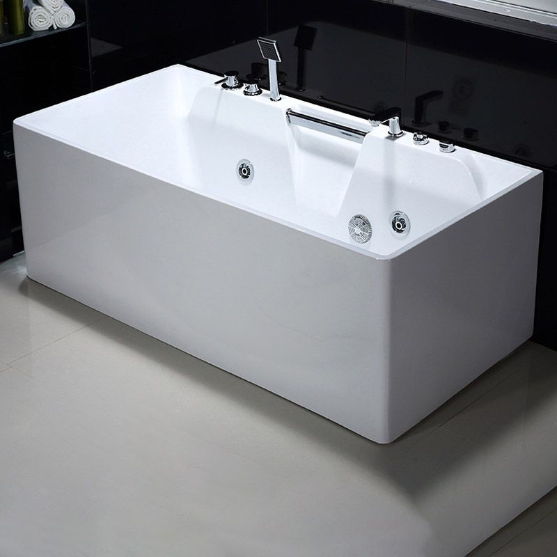 Modern Rectangular Bath Tub Bathroom Soaking with Center Drain Tub Clearhalo 'Bathroom Remodel & Bathroom Fixtures' 'Bathtubs' 'Home Improvement' 'home_improvement' 'home_improvement_bathtubs' 'Showers & Bathtubs' 1200x1200_819c220a-be7c-4c40-8ed2-c60fa345dc93