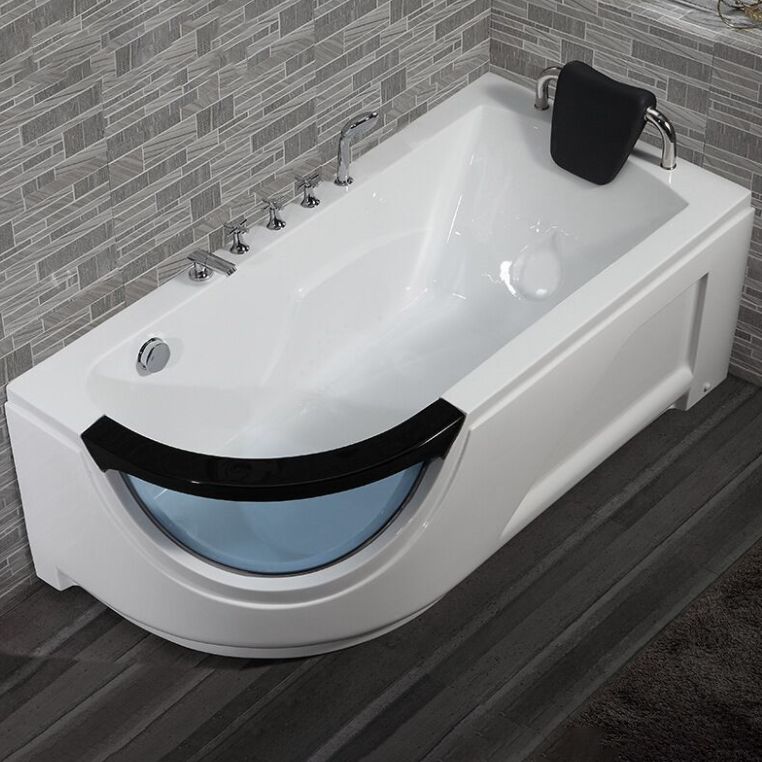 Free Form Corner Bathtub Acrylic Soaking White Modern Back to Wall Bathtub Clearhalo 'Bathroom Remodel & Bathroom Fixtures' 'Bathtubs' 'Home Improvement' 'home_improvement' 'home_improvement_bathtubs' 'Showers & Bathtubs' 1200x1200_819cbd4a-79c8-4748-95d4-9341e7c316d6