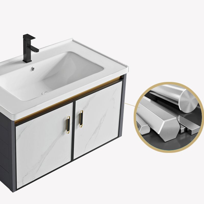Modern Style Bath Vanity Dirt Resistant Wall Mount Bath Vanity with Faucet Clearhalo 'Bathroom Remodel & Bathroom Fixtures' 'Bathroom Vanities' 'bathroom_vanities' 'Home Improvement' 'home_improvement' 'home_improvement_bathroom_vanities' 1200x1200_81afdfab-30c4-45a5-a47c-71e8c392dd97