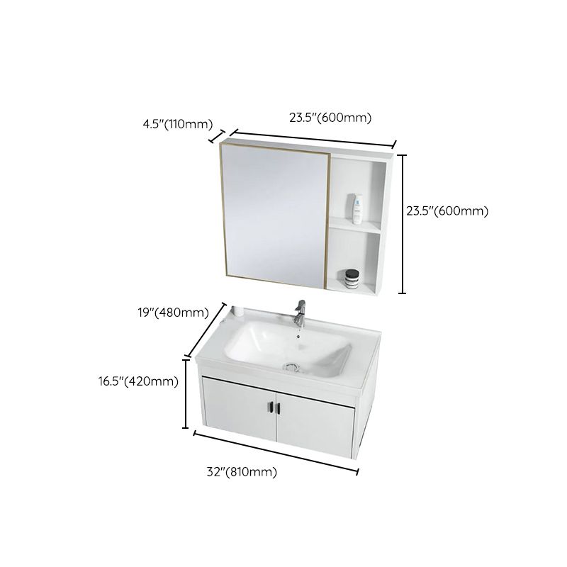 Wall-mounted Bathroom Vanity Modern Single-Sink Space Saver Vanity Clearhalo 'Bathroom Remodel & Bathroom Fixtures' 'Bathroom Vanities' 'bathroom_vanities' 'Home Improvement' 'home_improvement' 'home_improvement_bathroom_vanities' 1200x1200_81d3abe7-2ad7-4b1b-925f-c7a3404da85e