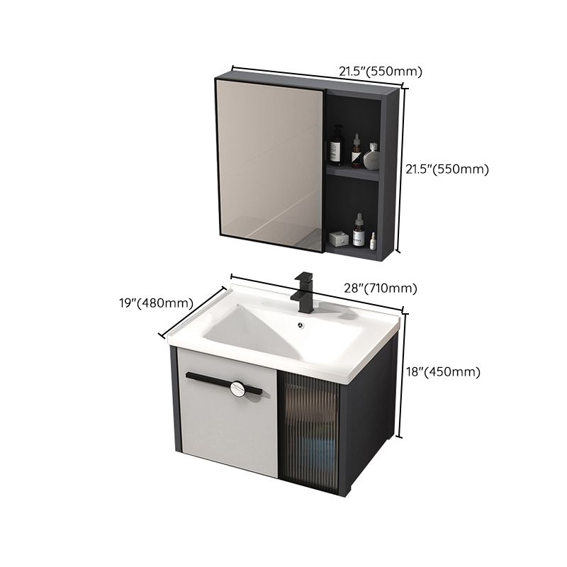 Metal Base Modern Bathroom Vanity Single Rectangular Wall Mount Vanity Set Clearhalo 'Bathroom Remodel & Bathroom Fixtures' 'Bathroom Vanities' 'bathroom_vanities' 'Home Improvement' 'home_improvement' 'home_improvement_bathroom_vanities' 1200x1200_821202de-4b7c-453b-90d8-a3b5fa9d37aa