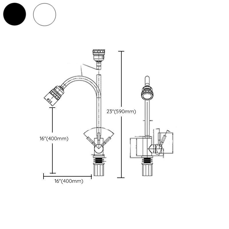 Contemporary Pull down Kitchen Faucet Single Handle 304 Stainless Steel Water Filler Clearhalo 'Home Improvement' 'home_improvement' 'home_improvement_kitchen_faucets' 'Kitchen Faucets' 'Kitchen Remodel & Kitchen Fixtures' 'Kitchen Sinks & Faucet Components' 'kitchen_faucets' 1200x1200_822f1e20-7e89-4d0f-a2cf-a9adda143666