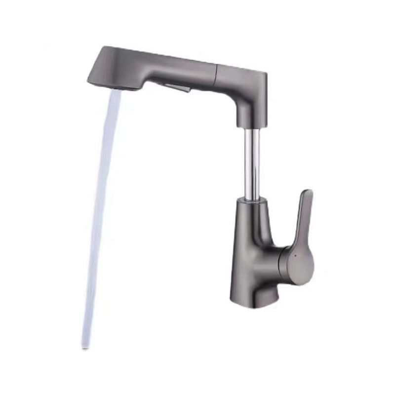 Modern Vessel Sink Faucet Brass Lever Handles Swivel Spout Bathroom Vessel Faucet Clearhalo 'bathroom_sink_faucets' 'Conjuntos de Torneiras de Lavatório e Banheiro' 'home_improvement' 'home_improvement_bathroom_sink_faucets' 'Mobiliário Doméstico' 'Página inicial' 'Renovação e equipamento de casa de banho' 'Torneira para lavatório de banheiro' 1200x1200_822ff9cb-1247-42a1-b982-ec403f474703