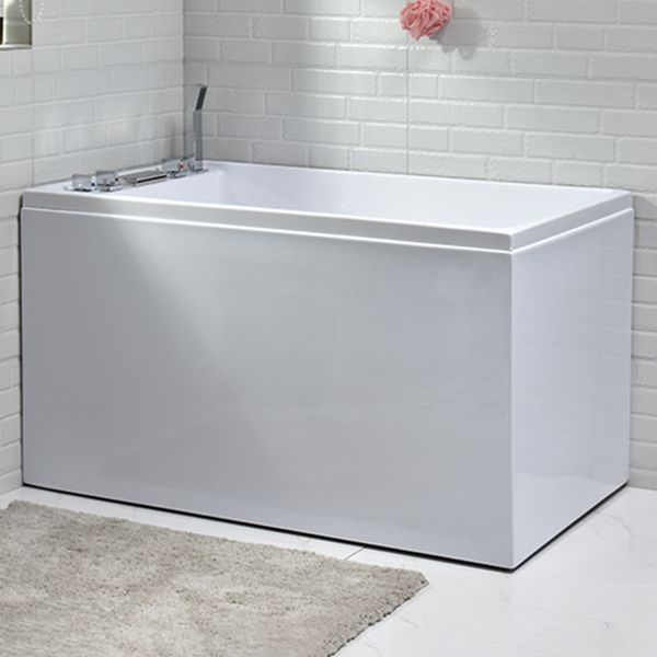 Modern Back to Wall Bathtub Rectangular Antique Finish Bathtub Clearhalo 'Bathroom Remodel & Bathroom Fixtures' 'Bathtubs' 'Home Improvement' 'home_improvement' 'home_improvement_bathtubs' 'Showers & Bathtubs' 1200x1200_823f4a77-dd75-4d86-b64c-99249cf060e3