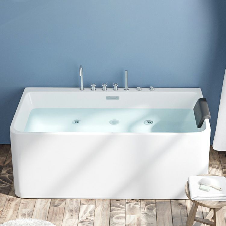 Contemporary Stand Alone Tub with Drain Bathroom White Acrylic Bathtub Clearhalo 'Bathroom Remodel & Bathroom Fixtures' 'Bathtubs' 'Home Improvement' 'home_improvement' 'home_improvement_bathtubs' 'Showers & Bathtubs' 1200x1200_8256329c-282a-4c75-85dd-57c4389c7ea0