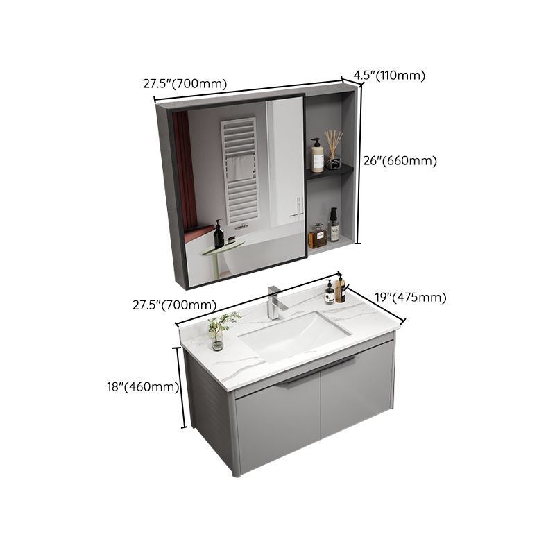 Single Sink Bathroom Vanity Modern Metal Base Rectangular Wall Mount Vanity Set Clearhalo 'Bathroom Remodel & Bathroom Fixtures' 'Bathroom Vanities' 'bathroom_vanities' 'Home Improvement' 'home_improvement' 'home_improvement_bathroom_vanities' 1200x1200_82599231-faa1-49fd-b7b0-cb90cd9ffd34