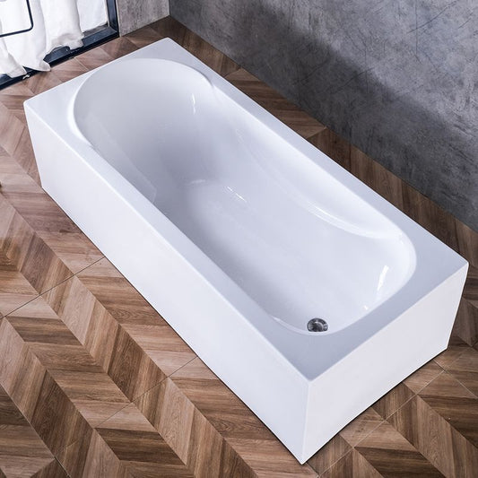 Soaking Bathtub Acrylic Antique Finish Rectangular Back to Wall Bath Tub Clearhalo 'Bathroom Remodel & Bathroom Fixtures' 'Bathtubs' 'Home Improvement' 'home_improvement' 'home_improvement_bathtubs' 'Showers & Bathtubs' 1200x1200_825ea6c8-b52f-4c98-b0f6-e395d77236d3