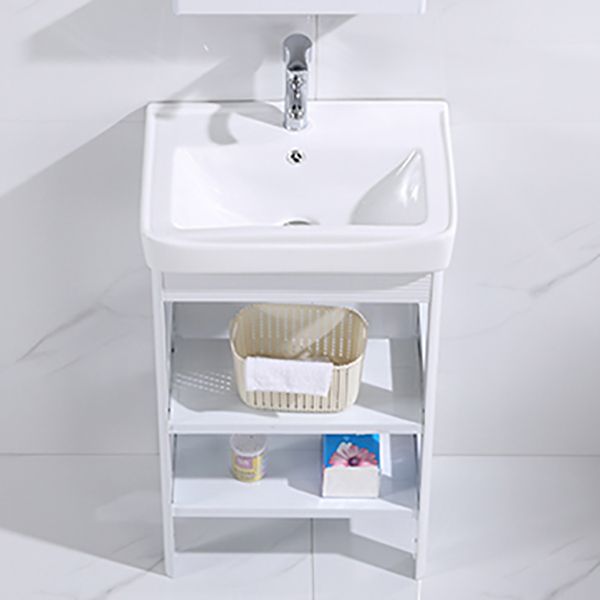 White Vanity Sink Doors Drawer Faucet Storage Shelf Vanity with Mirror Clearhalo 'Bathroom Remodel & Bathroom Fixtures' 'Bathroom Vanities' 'bathroom_vanities' 'Home Improvement' 'home_improvement' 'home_improvement_bathroom_vanities' 1200x1200_827b3ec1-0a2f-47f6-b52a-693b749605fa
