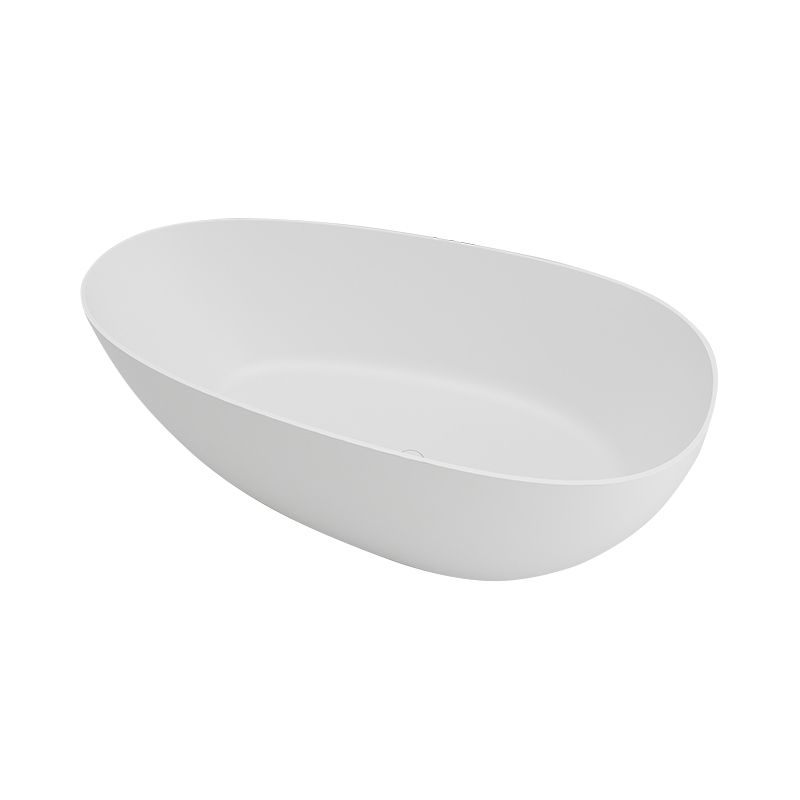 Modern White Ellipse Bathtub Freestanding Soaking Bathtub with Drain Bath Tub Clearhalo 'Bathroom Remodel & Bathroom Fixtures' 'Bathtubs' 'Home Improvement' 'home_improvement' 'home_improvement_bathtubs' 'Showers & Bathtubs' 1200x1200_828240ce-299c-4fea-8952-885d5e7ca1c3