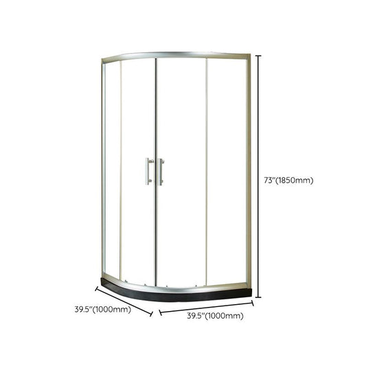 Double Sliding Shower Enclosure Semi-Frameless Corner Shower Enclosure Clearhalo 'Bathroom Remodel & Bathroom Fixtures' 'Home Improvement' 'home_improvement' 'home_improvement_shower_stalls_enclosures' 'Shower Stalls & Enclosures' 'shower_stalls_enclosures' 'Showers & Bathtubs' 1200x1200_828d69be-26da-4012-a730-5270625e8a2d