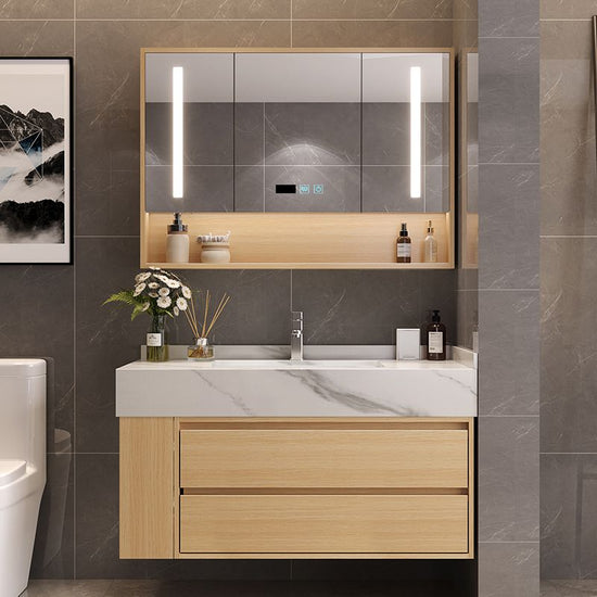 Gorgeous Sink Vanity Wood Wall-Mounted Mirror Cabinet Vanity Cabinet ...