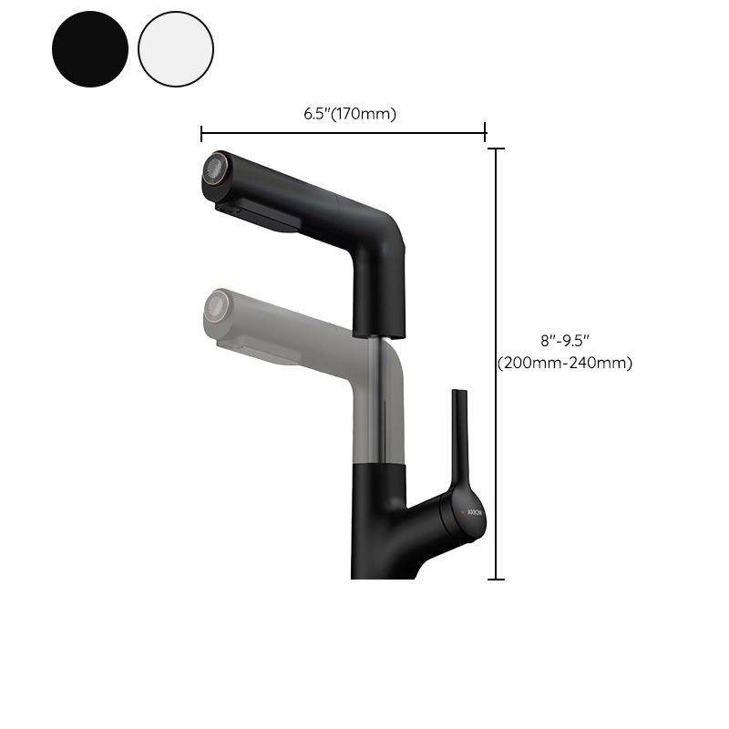 Contemporary Vessel Faucet Lever Handle Swivel Spout Vessel Sink Bathroom Faucet Clearhalo 'Accueil' 'Amélioration Domiciliaire' 'bathroom_sink_faucets' 'Ensembles de Lavabo & de Robinet de Toilette' 'home_improvement' 'home_improvement_bathroom_sink_faucets' 'Robinet de Lavabo de Salle de Bain' 'Rénovation et Équipement de Salle de Bain' 1200x1200_82bcade7-2903-47e2-8109-6070f0eae126