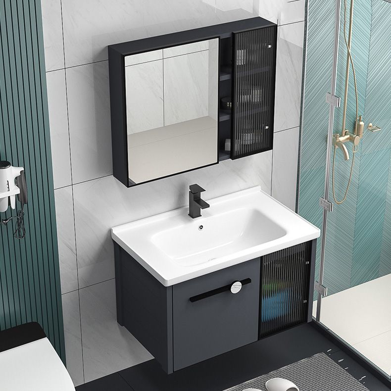 Modern Metal Frame Bath Vanity Single Rectangular Freestanding Vanity Clearhalo 'Bathroom Remodel & Bathroom Fixtures' 'Bathroom Vanities' 'bathroom_vanities' 'Home Improvement' 'home_improvement' 'home_improvement_bathroom_vanities' 1200x1200_82c3889f-d9cc-4f73-a512-05f5f60db8a1