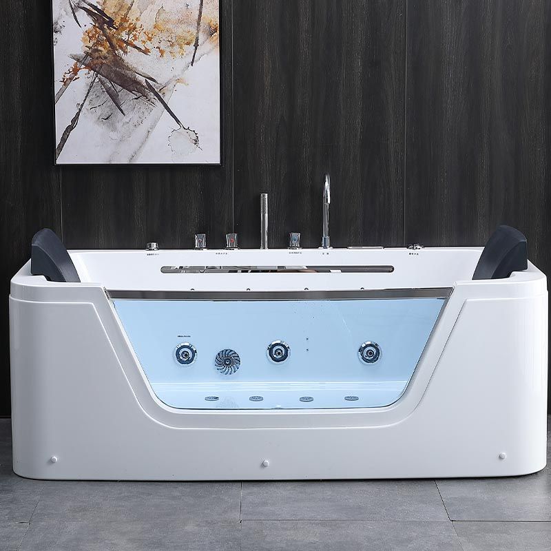 Bathroom Modern Acrylic Bath Tub Back to Wall Center Drain Tub Clearhalo 'Bathroom Remodel & Bathroom Fixtures' 'Bathtubs' 'Home Improvement' 'home_improvement' 'home_improvement_bathtubs' 'Showers & Bathtubs' 1200x1200_82df1f1d-c339-4cdd-a928-eed16a0b34fc