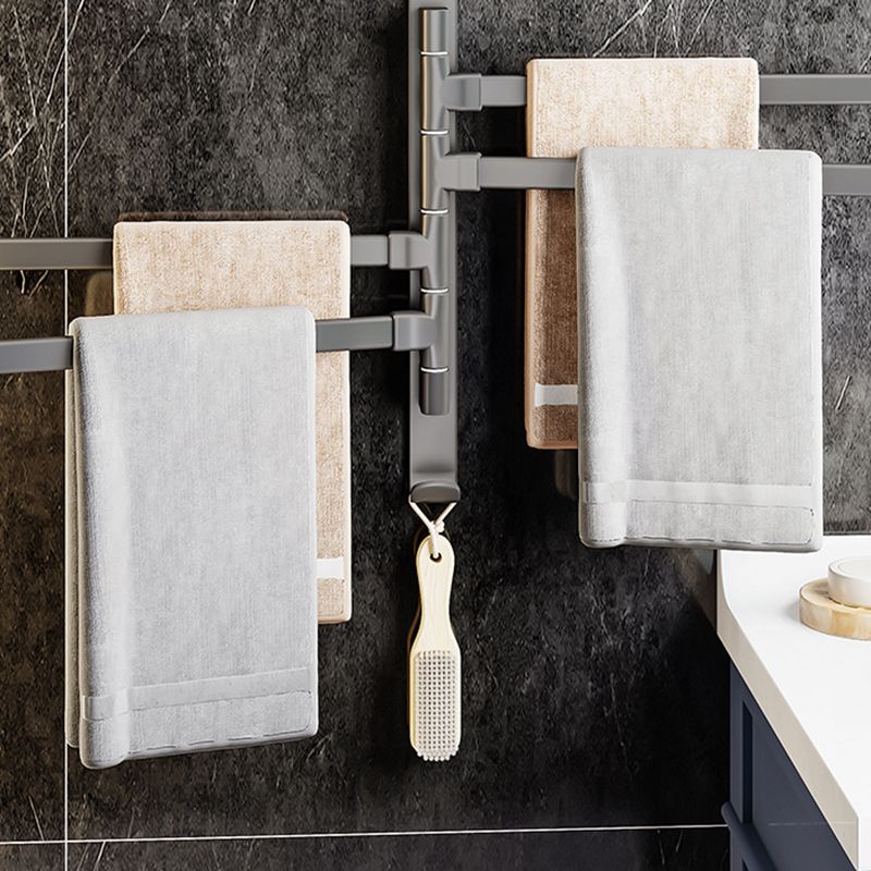 Contemporary Gray Bathroom Accessory Set Aluminum Towel Bar Clearhalo 'Bathroom Hardware Sets' 'Bathroom Hardware' 'Bathroom Remodel & Bathroom Fixtures' 'bathroom_hardware_sets' 'Home Improvement' 'home_improvement' 'home_improvement_bathroom_hardware_sets' 1200x1200_8307aa3a-b28d-48e9-bb48-a4a9b5d70f18