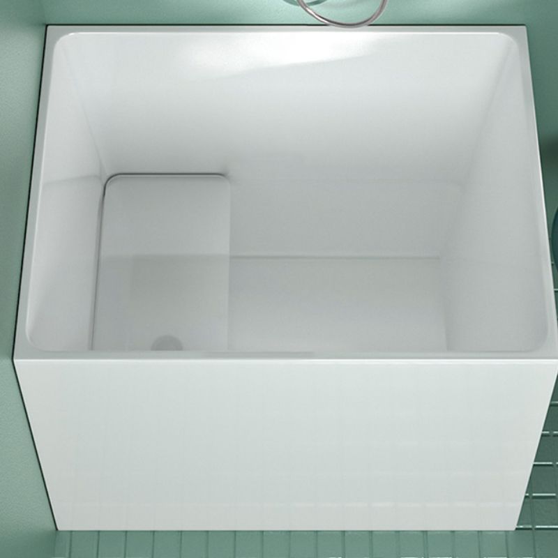 Modern Rectangle White Bathtub Acrylic Back to Wall with Drain Bath Tub Clearhalo 'Bathroom Remodel & Bathroom Fixtures' 'Bathtubs' 'Home Improvement' 'home_improvement' 'home_improvement_bathtubs' 'Showers & Bathtubs' 1200x1200_83167860-640e-4e5f-ab7d-3dfb0062e94a