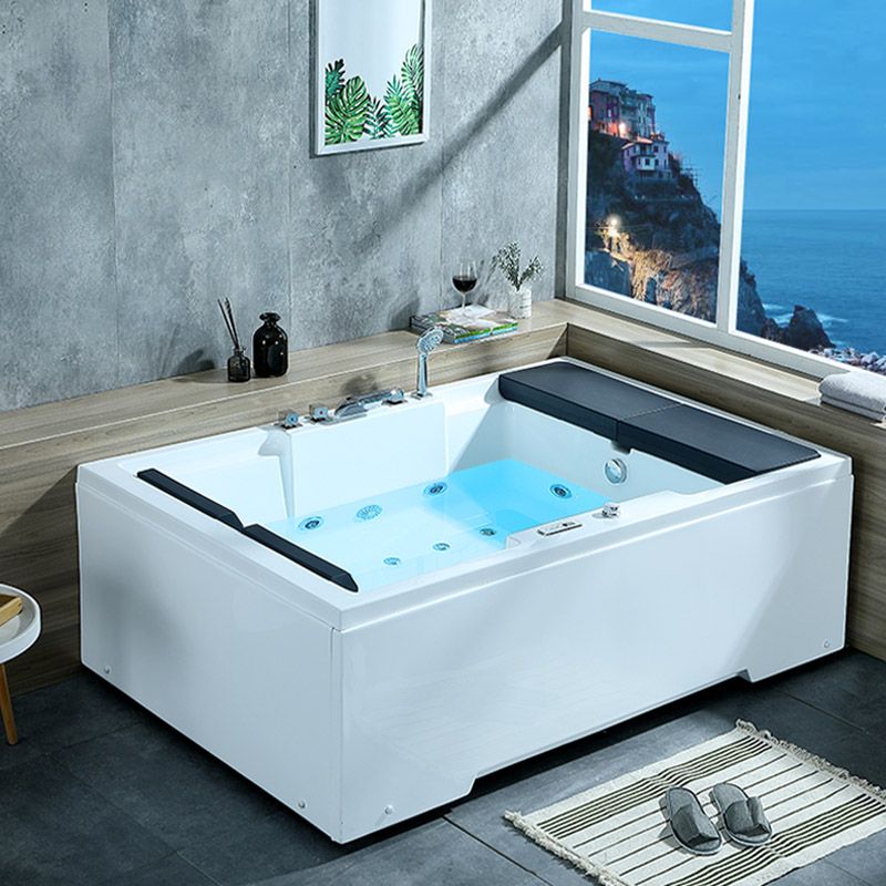 Modern Style Acrylic Rectangular Bath Tub White Tub with Internal Drain Clearhalo 'Bathroom Remodel & Bathroom Fixtures' 'Bathtubs' 'Home Improvement' 'home_improvement' 'home_improvement_bathtubs' 'Showers & Bathtubs' 1200x1200_8326360a-4870-467f-865c-4170a942ea4c