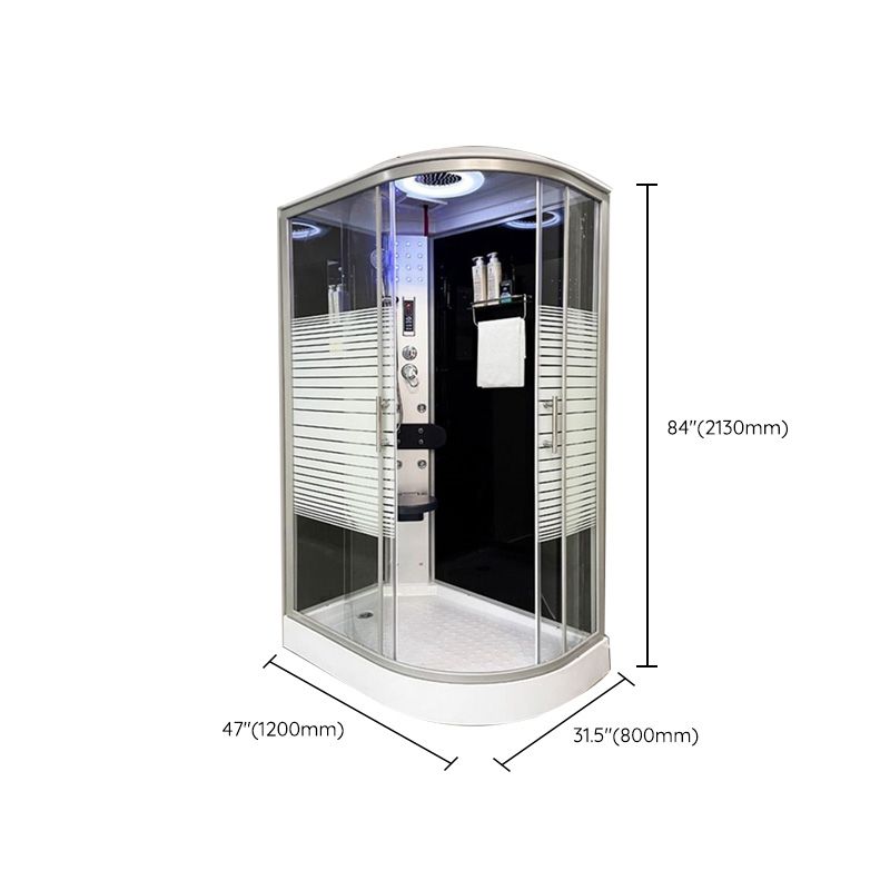 Linear Sliding Striped Shower Enclosure Metal Framed Shower Enclosure Clearhalo 'Bathroom Remodel & Bathroom Fixtures' 'Home Improvement' 'home_improvement' 'home_improvement_shower_stalls_enclosures' 'Shower Stalls & Enclosures' 'shower_stalls_enclosures' 'Showers & Bathtubs' 1200x1200_8326f27e-ac2b-49f9-a37b-ed4777a604fe